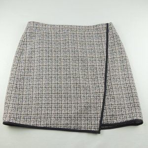 NWT Ann Taylor LOFT Pink & Black Faux Wrap Skirt